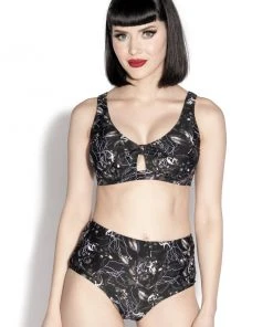ACDC Tropic Gothic Tie Front Bikini Top Womens