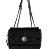 IDS Bags / Wallets Black Velvet - Quilted Flap Satchel