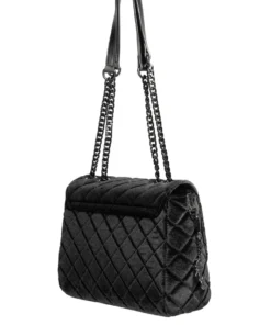 IDS Bags / Wallets Black Velvet - Quilted Flap Satchel