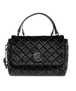 IDS Bags / Wallets Black Velvet - Quilted Flap Satchel