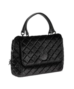 IDS Bags / Wallets Black Velvet - Quilted Flap Satchel