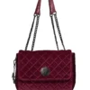 IDS Oxblood Velvet - Quilted Flap Satchel